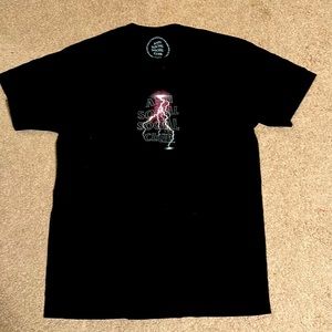 Anti social social club black t shirt with lightning bolts